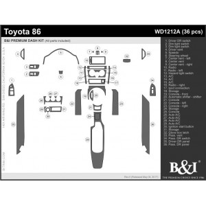Dash Trim Kit for TOYOTA 86